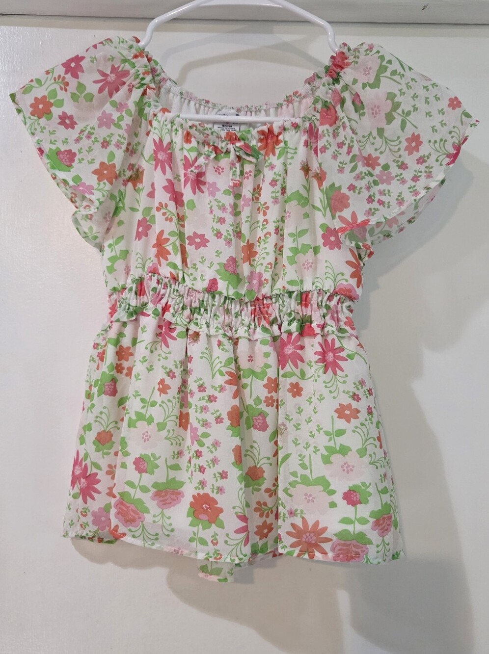 Wallflower Girls Flowered Top Sz 7/8